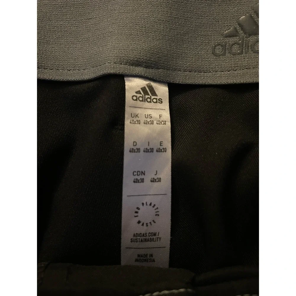 Adidas Golf Chino Pants Trouser Slacks Black Logo Casual Men's Size 40x30 JBHS